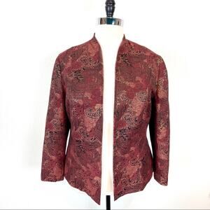 Coldwater Creek Blazer Metallic Red Rust Gold Orange Vintage Jacket sz XL to XXL